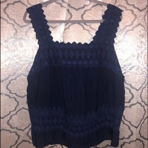 Navy blue lace tank